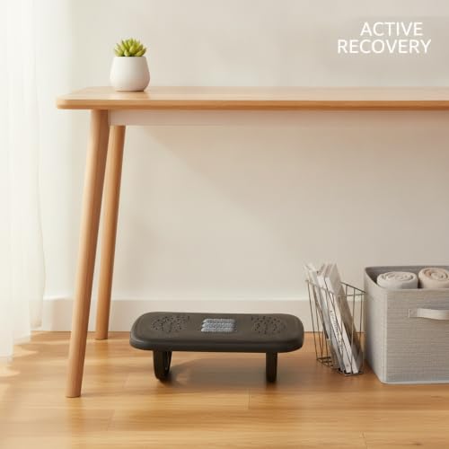 Footrest with Textured Rollers, Rocking Under Desk Foot Rest for Office Home, PP Plastic Leg Support, 13 x 5.3 x 1.6 Inches (1 PC)