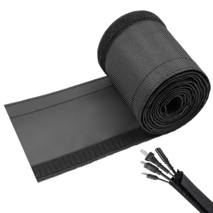 1" - 6.6Ft Hook and Loop Cable Sleeve, Wire Protector for Pets - size: 1" - 6.6Ft