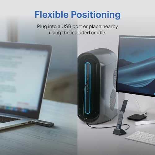 TP-Link USB WiFi 6E Adapter for Desktop PC,AXE3000 Tri-Band USB WiFi Dongle | Wireless Network Adapter, Ultra-Low Latency, MU-MIMO, OFDMA, Refined Security, WPA3, Supports Windows 11/10 (Archer TXE50UH) - size: AXE3000, Wi-FI 6E