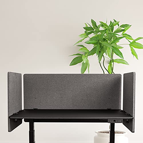 Stand Up Desk Store ReFocus Clamp-on Acoustic Desk Divider Privacy Panel that Reduces Noise and Visual Distractions (Ash Gray, 47.25" x 23.6", 23.6" x 23.6", & 23.6" x 23.6") - color: Ash Gray, size: 48" Set