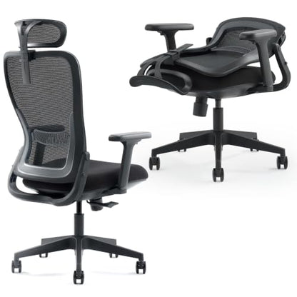 Tervo Model Y | Folding Office Chair for Small Spaces | Gaming Chair for Adults & Kids | Ergonomic Mesh Computer Chair | Foldable Desk Chair Home Work | - color: Midnight Black