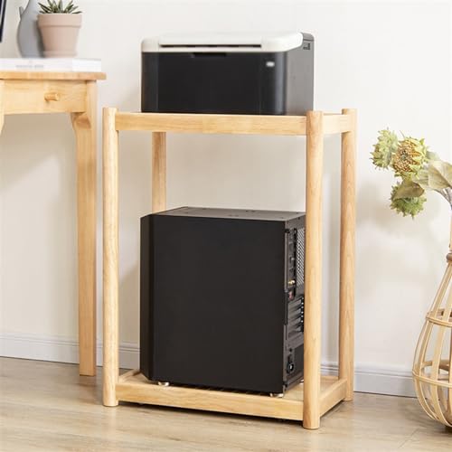 CPU Stand Wood PC Tower Stand CPU Holder Multi-Tier CPU Rolling Stand Mobile Desktop Printer Cart with Invisible Caster Wheels for Office Home PC Tower Stand(Medium) - size: Medium