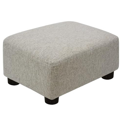 CAROLMADE Small Foot Stool Ottoman Footstool with Legs Under Desk Footrest for Living Room Bedroom and Office,Linen-Beige - color: Beige, size: 11"d X 15.4"w X 8.3"h