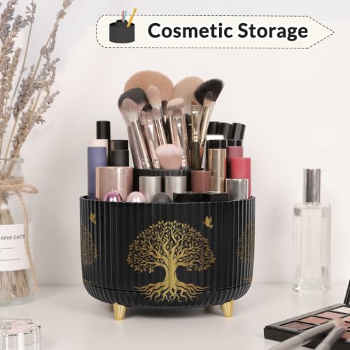 SKYDUE 360 Degree Rotating Pen Holder for Desk with 5 Slots,Tree of Life - color: Tree of Life_1Pack