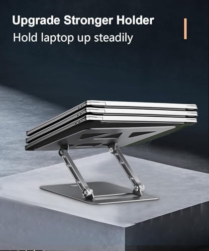 Aoviho Adjustable Laptop Stand for Desk,Portable Laptop Stand Holder and Riser,Foldable Aluminum Notebook Computer Stands for MacBook Air Pro HP Lenovo Dell Samsung Chromebook, 10-15.6 inch, Grey - color: Grey