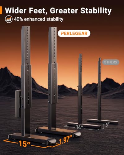 Perlegear Universal TV Stand Legs with Power Outlet for 38–90 Inch TVs - size: 38-90 inch