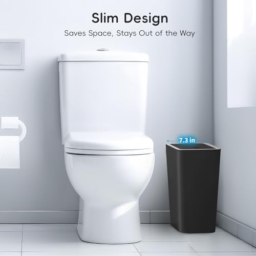 Lysam 4 Gallon Trash Can 3 Packs, Bedroom Trash Can with Lid & Trash Bags | Small Garbage Can Press-Top for Dog & Child Proof, Oder Seal, Waste Basket for Bedroom, Office, Living Room, Bathroom, White - color: White - 3 Packs