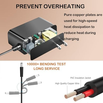 Adapter for uPunch HN1000 HN1500 FN1000 HN3000 HN3500 HN3540 Time Clocks | AutoAlign Time Clock Punch in and Out Time Card Machine 13V AC/DC Power Supply Cord Cable Charger