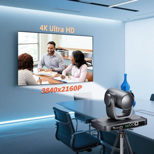 4K NDI Camera with AI Auto Tracking 21X Optical Zoom HDMI/SDI/USB 3.0/PoE/IP PTZ Camera 4K for Church Worship, Live Events, Video Conferencing (OBS, vMix, Zoom, Teams) - color: Charcoal Gray