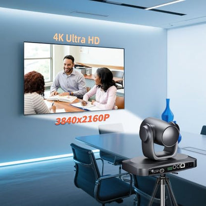 4K NDI Camera with AI Auto Tracking 21X Optical Zoom HDMI/SDI/USB 3.0/PoE/IP PTZ Camera 4K for Church Worship, Live Events, Video Conferencing (OBS, vMix, Zoom, Teams) - color: Charcoal Gray