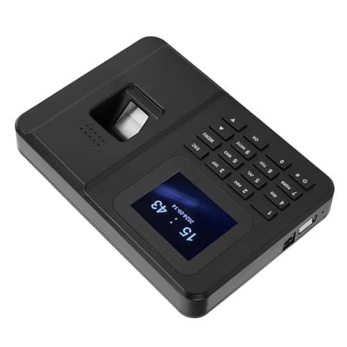 Walfront Biometric Employee Time Clock with 2.4 Inch TFT Screen and U Disk Export for Small Business Attendance Management (US Plug)