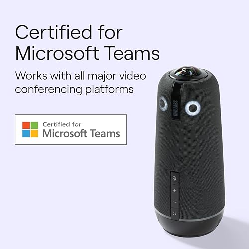 Meeting Owl 4+ 360-Degree, 4K Smart Video Conference Camera, Microphone, and Speaker (Automatic Focus, Zooming, Noise Equalizing, Certified for Microsoft Teams)