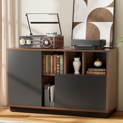 ModernMate 39" File Cabinet with Drawer, Office Storage Cabinet with Door - color: Black Walnut