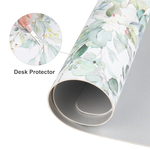 Colorful Star Green Leaves Waterproof Office Desk Mat, 31.5" x 15.7" - color: Eucalyptus Leaves, size: 31.5" x 15.7"