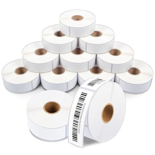 Aegis Adhesives - 1" X 3" Direct Thermal Labels (6000 Count, 12 Rolls) - Barcode Stickers for Inventory, SKU Labels, and Shelf Identification - Compatible with Zebra Printers, NOT Rollo Compatible - size: 1" X 3"