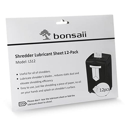 Bonsaii Paper Shredder Lubricant Sheets,12-Pack (8.4 x 5.9 inch/piece) - size: 12 PACK