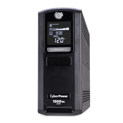 CyberPower CP1500GAVR Line‑Interactive UPS Battery Backup | 1500VA/900W, AVR, 10 Outlets, LCD Display, Mini-Tower, UL Certified - size: 1500VA