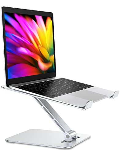 RIWUCT Aluminum Alloy Laptop Stand for Desk, Foldable Laptop Riser Holder - color: Silver
