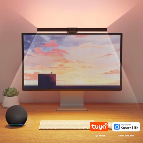 Monitor Light Bar, USB Reading LED Task Lamp with Touch Control, No Screen Glare Dimmable Desk Lamp Computer Monitor Light Bar for Home Office Gaming,Work with Alexa and Google Assistant - style: RGB Backlight