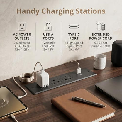 Garvee 60" Office Desk with Charging Station for Home Office, White - color: White, size: 21.6"D x 60"W x 30"H