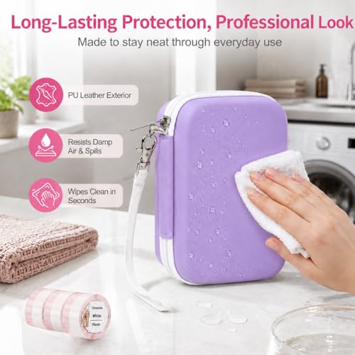 PAIYULE Hard EVA Case for Phomemo D30/D35 for Nelko P21 Label Maker - color: Purple