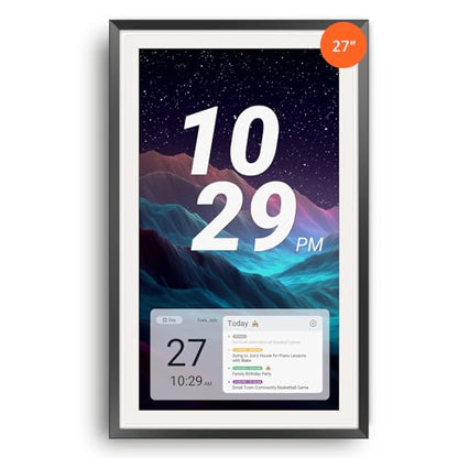 Apolosign 27-inch Digital Calendar, Smart Wall Planner with Calendar Sync, Chore Chart, Meal Planner, Install Apps & Dashboard, Electronic Touchscreen Display for Family Schedules, Dual Mode, Wall Mount Included (Black) - color: Black