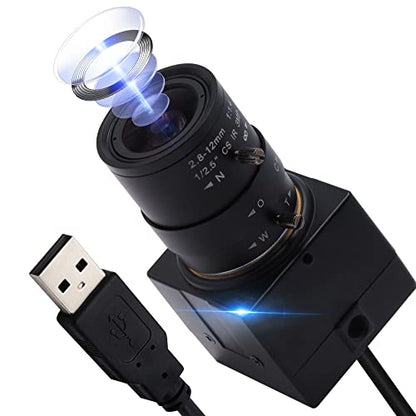 UHD 4K USB Camera, 2.8-12mm Varifocal Zoom Lens Mini Webcam | Plug and Play, Low Power Consumption USB Camera, Support OPENCV for Windows/Linux/Raspberry Pi/Mac - size: 2.8-12mm Varifocal Lens