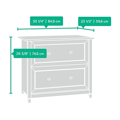 Sauder Edge Water 2 Drawer Lateral Filing Cabinet, Office File Cabinet, in Chalked Chestnut - color: Chalked Chestnut