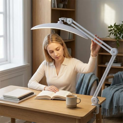 Clip On Light for Desk, 48W LED Craft Lights for Projects, Hobby Lamp | 48W Dimmable LED Light Bar for Desk with Clamp, Eye-Caring Crafting Light for Painting, Nail Art & Puzzles
