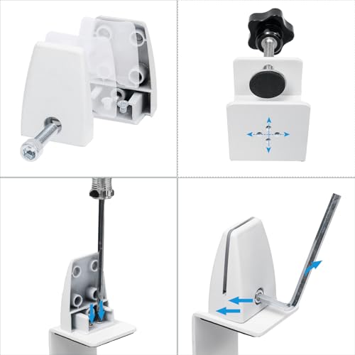 4-Pack Sneeze Guard Clamps for 1/8"" to 1"" Thick Panels, Adjustable Desk Partition Clips, Easy-to-Install Desk Privacy Panel Clips (white) - color: White