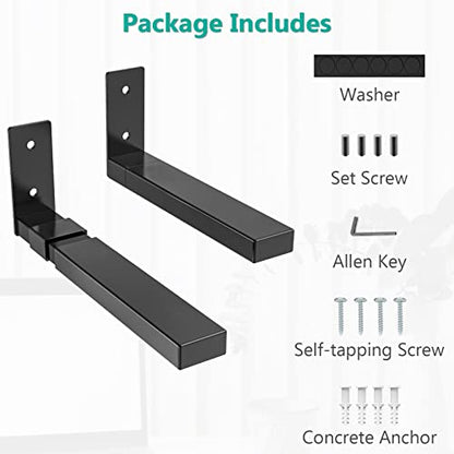 WALI Center Channel Speaker Wall Mount, Universal Soundbar Wall Mount Bracket Hold up to 30 lbs, Arms Extend Adjustment from 7 to 11.5 inch (SLK201), Black - size: 7 to 11.5 inch
