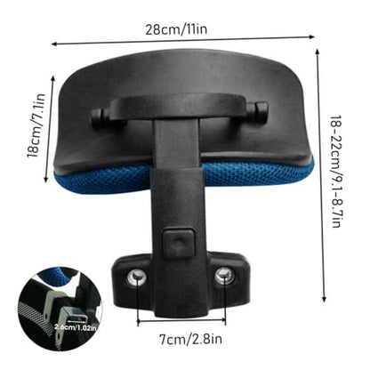 Adjustable C-Shaped Office Chair Headrest, 1.02" Thickened Clips Head Rest Attachment Blue - color: 2.6 Cm/1.02 Inch Clip