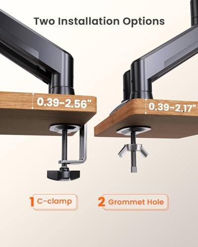 ErGear Dual Monitor Stand up to 33 inches Screen, Load-Bearing Max 22 lbs Each Arm, Adjustable Dual Monitor Mount, Sturdy Steel vesa Monitor Mount with Stable VESA 75x75 100x100mm - size: 17"-33", style: Dual Arms