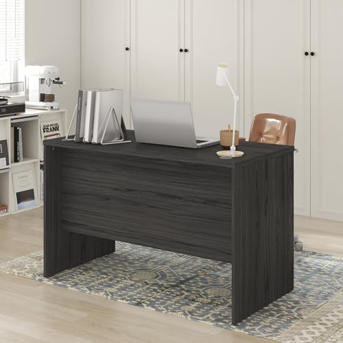 Furinno Roger Computer Desk, 47 Inch Rectangular Executive Desk with Modesty Panel, Home Office Desk with Thick Tabletop, Desk Cord Grommet, Scratchproof, for Home Study, Office, Coastal Grey - color: Coastal Grey, size: 47" Wide, Desk Only