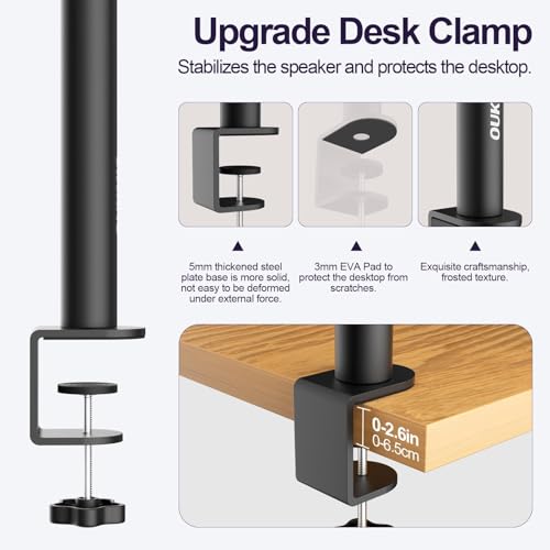 Clamp On Desktop Studio Monitor Speaker Stands Pair