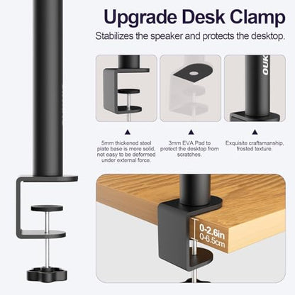 Clamp On Desktop Studio Monitor Speaker Stands Pair