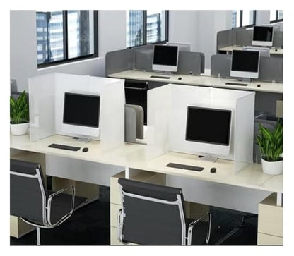 White Desktop Partition Privacy Divider Panel - Multiple Sizes (60CM x 30CM x 30CM) - Office Workspace Privacy Screen, Noise Reduction, Stylish Design for Home & Office Use - size: 60CMx30CMx30CM