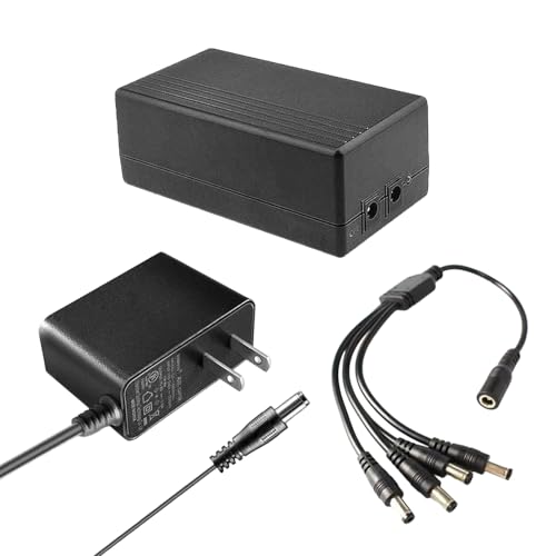 12V DC UPS, 12000mAH 12V 2A 4 Channels Rechargeable Batteries Dc Adapter