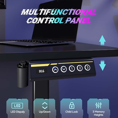 55 x 24 Inch Electric Standing Desk, 3 Memory Presets, Black - color: Black, size: 55*24
