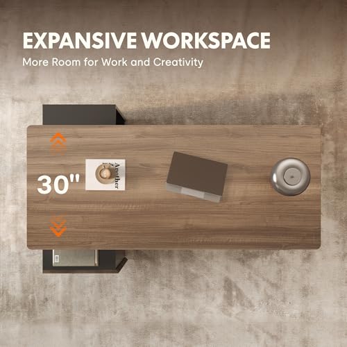 FLEXISPOT 60" Executive Standing Desk with Drawers & CPU Cabinet - color: Black Walnut, size: 60"x30"