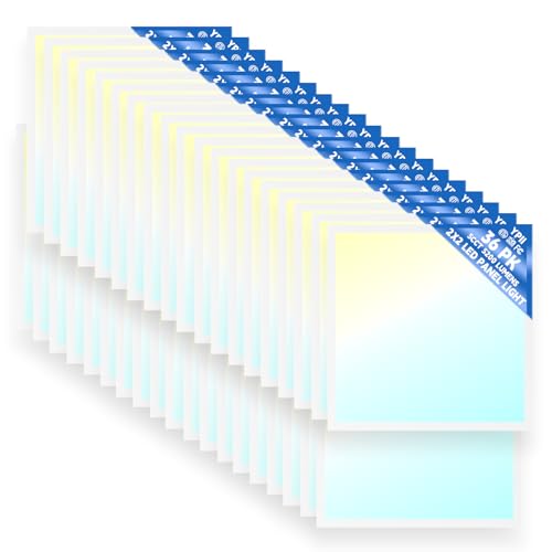 36Pack 2x2 LED Panel Light 5CCT Selectable Drop Ceiling Light Fixture - size: 36Pack, style: 2x2