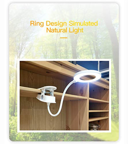 Clip on Reading Lamp, Battery Powered with 3 Brightness Levels, USB Rechargeable