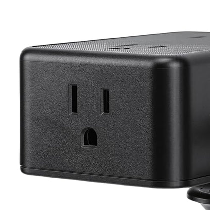 Desk Clamp Power Strip, 4 AC Outlets, Fast Charge USB Ports, for Home and Office Charging Station (US Plug)