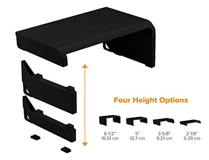 Bostitch Office Konnect Adjustable Monitor Stand Riser, 4 Height Adjustments, Built-In Cable Management, Rubber Feet - Black - color: Black, style: Laptop Stand
