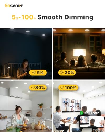 Ensenior 24 Pack 6 Inch LED Recessed Light, 5CCT Dimmable Canless Wafer - color: 5000k/4000k/3500k/3000k/2700k - 5cct white, size: 6 Inch