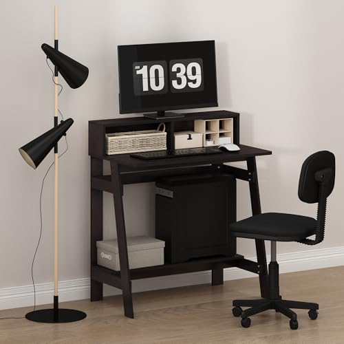 Furinno Simplistic 31-Inch Compact Computer Desk, Dark Mocha - color: Dark Mocha, size: 32-in Wide A-Frame