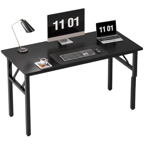 Need Computer Desk Office Desk 47 inches Folding Table with BIFMA Certification Computer Table Workstation No Install Needed, Black Brown - color: Black, size: 47 inches