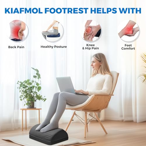 Foot Rest, Adjustable 3 Height, Memory Foam, Black