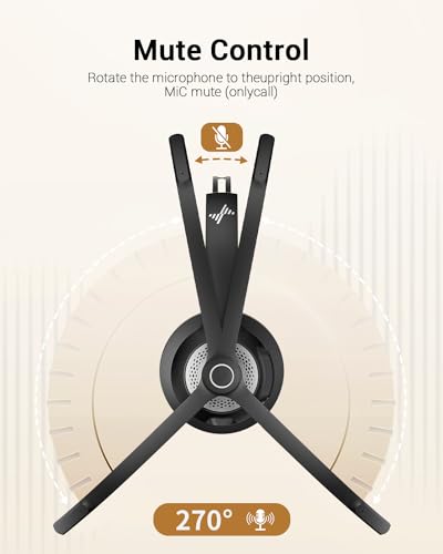 JIAMQISHI Bluetooth Wireless Headset with Mic for Work, Clear Calls | Bluetooth 5.2, Advanced Noise Reduction Microphone, Comfortable On-Ear Headphones, Applicable to PC, Laptop, Android, Zoom - color: Black Silver