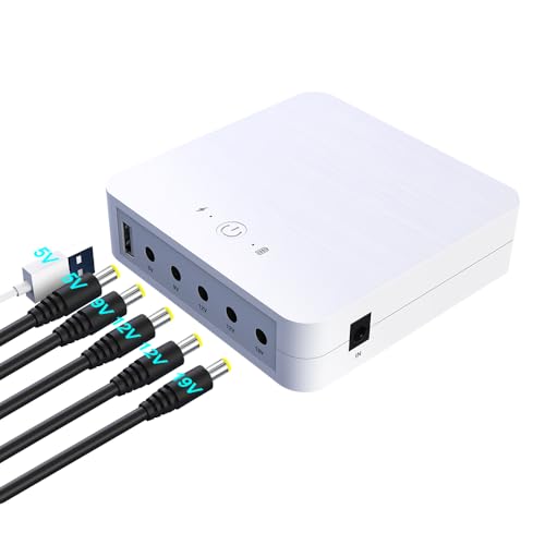Mini UPS Uninterrupted Power Supply 13200mAh 48.84Wh Lithium ion Backup Battery with DC 19V/12V/9V/5V Output for Wireless Router, Modem, LED Light, CCTV Camera, Smartphone More Support Solar